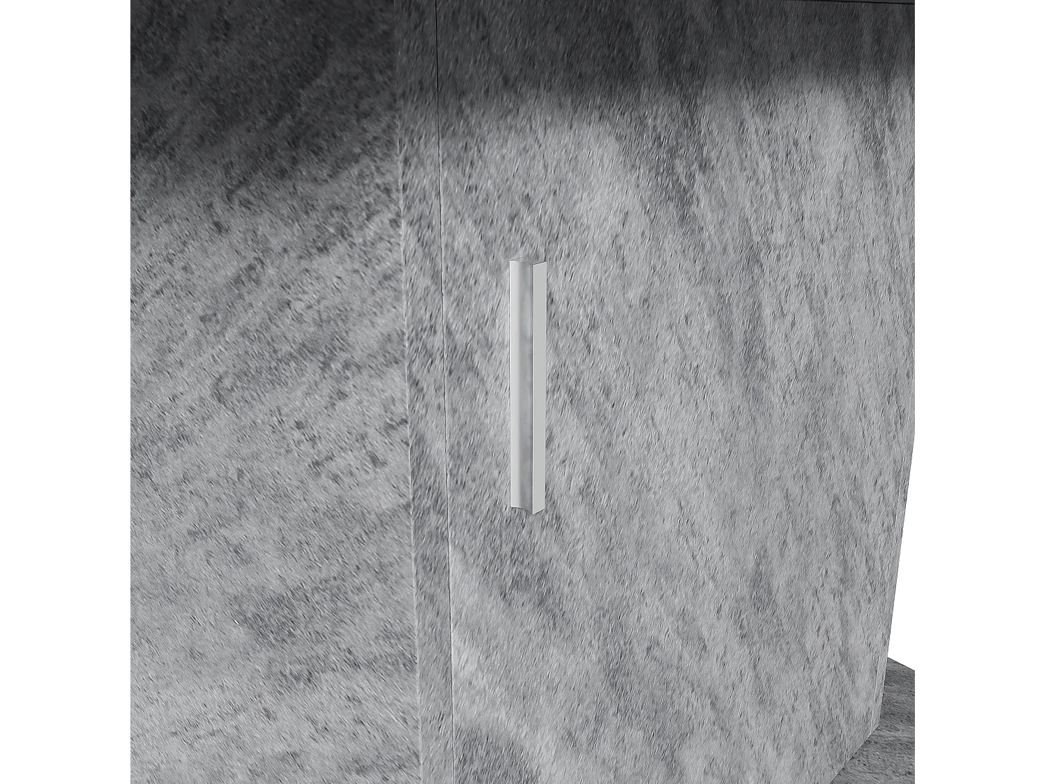 Table à manger extensible ovale 110(130)x70cm avec rangement -Aspect effet béton - Gris