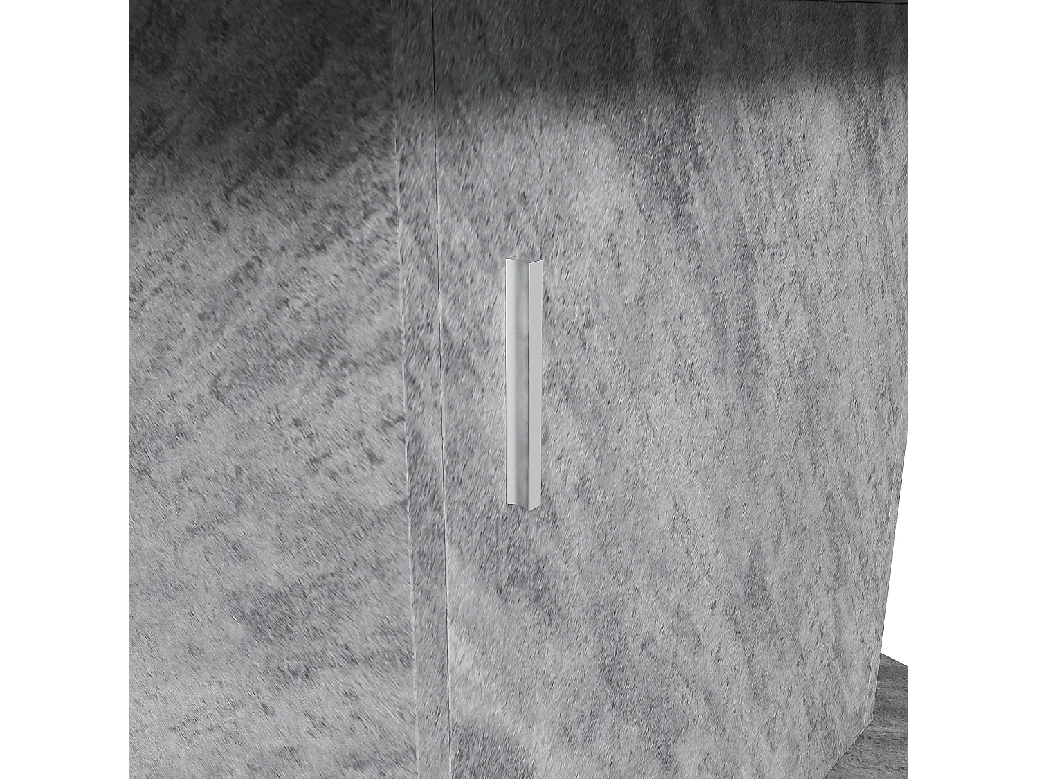 Table à manger extensible ovale 110(130)x70cm avec rangement -Aspect effet béton - Gris