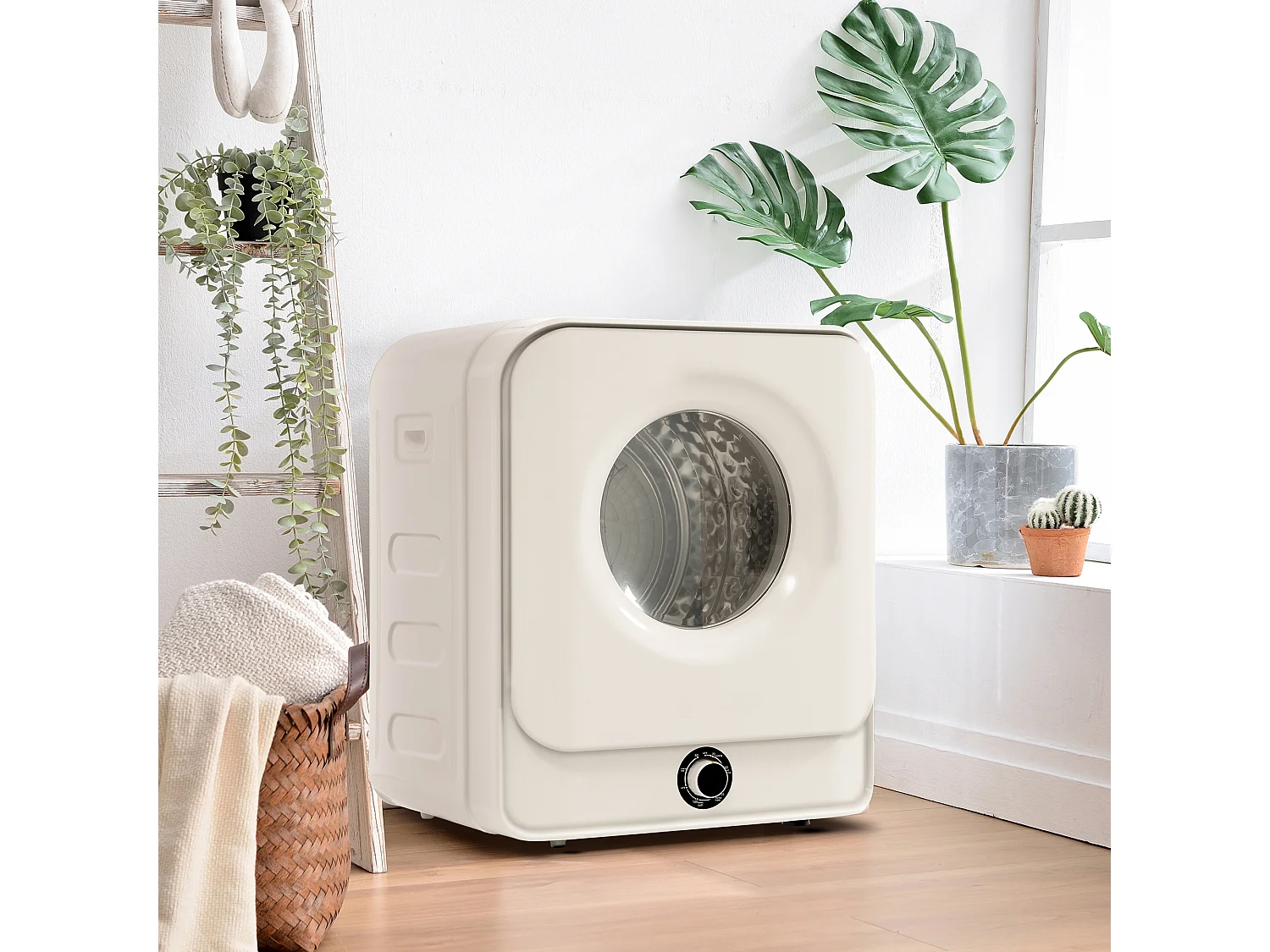 Asciugatrice 3 kg con 5 programmi - Protezione contro il surriscaldamento - Bianco