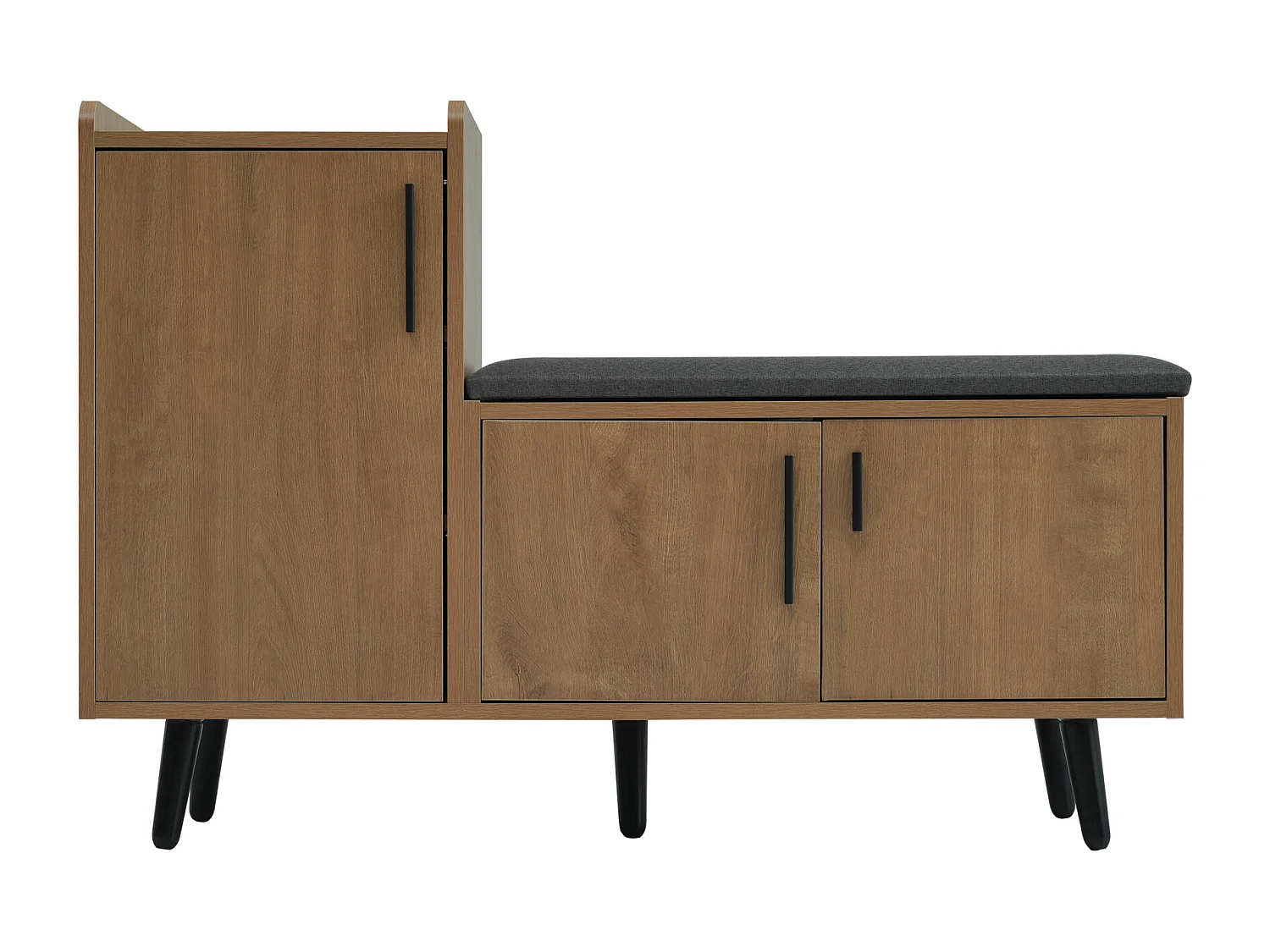 Meuble chaussures avec 3 portes et banc - Bois en PB- Naturel foncé