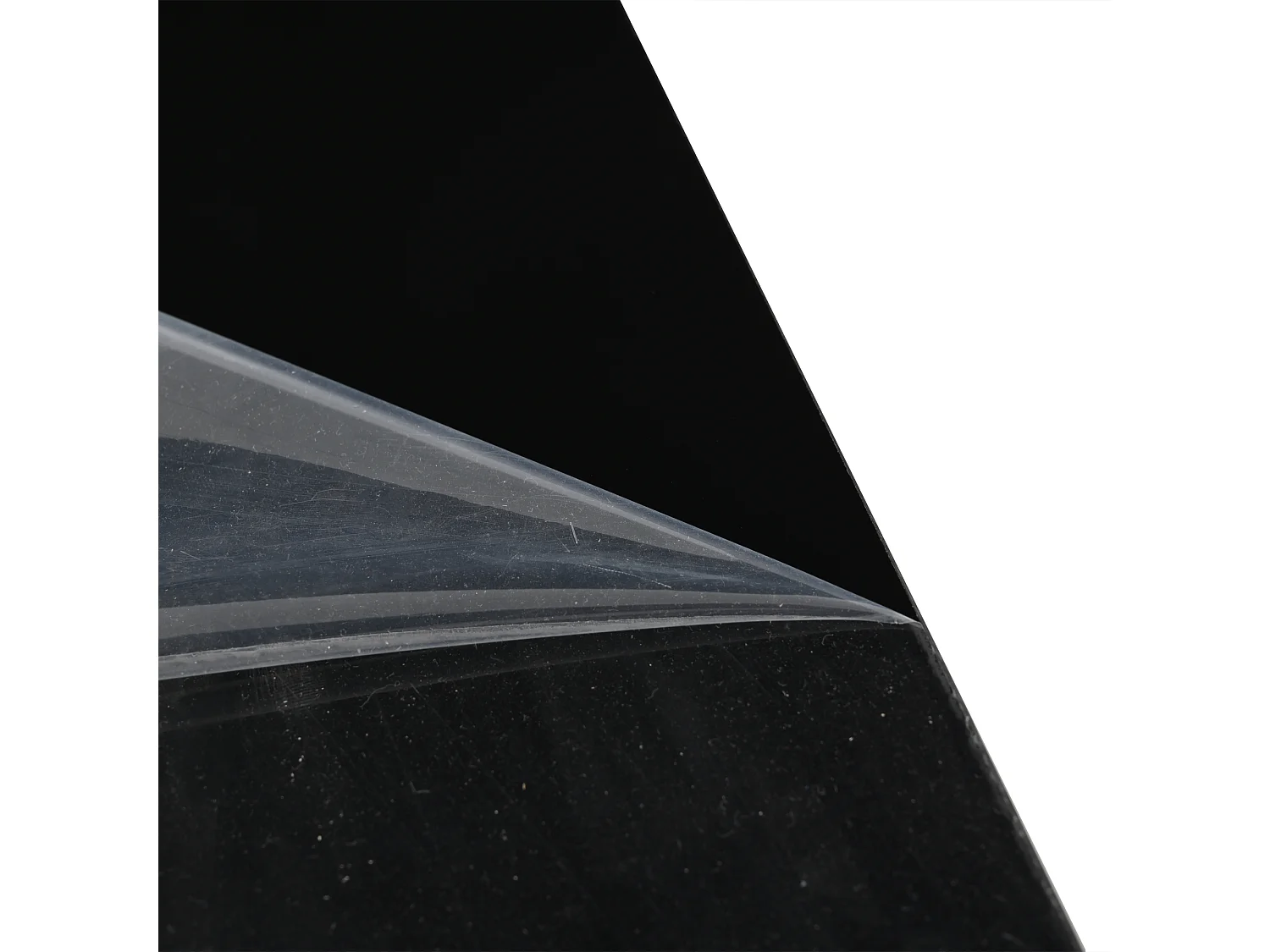 Tavolino quadrato con 4 cassetti e illuminazione a LED - Finitura nero lucido