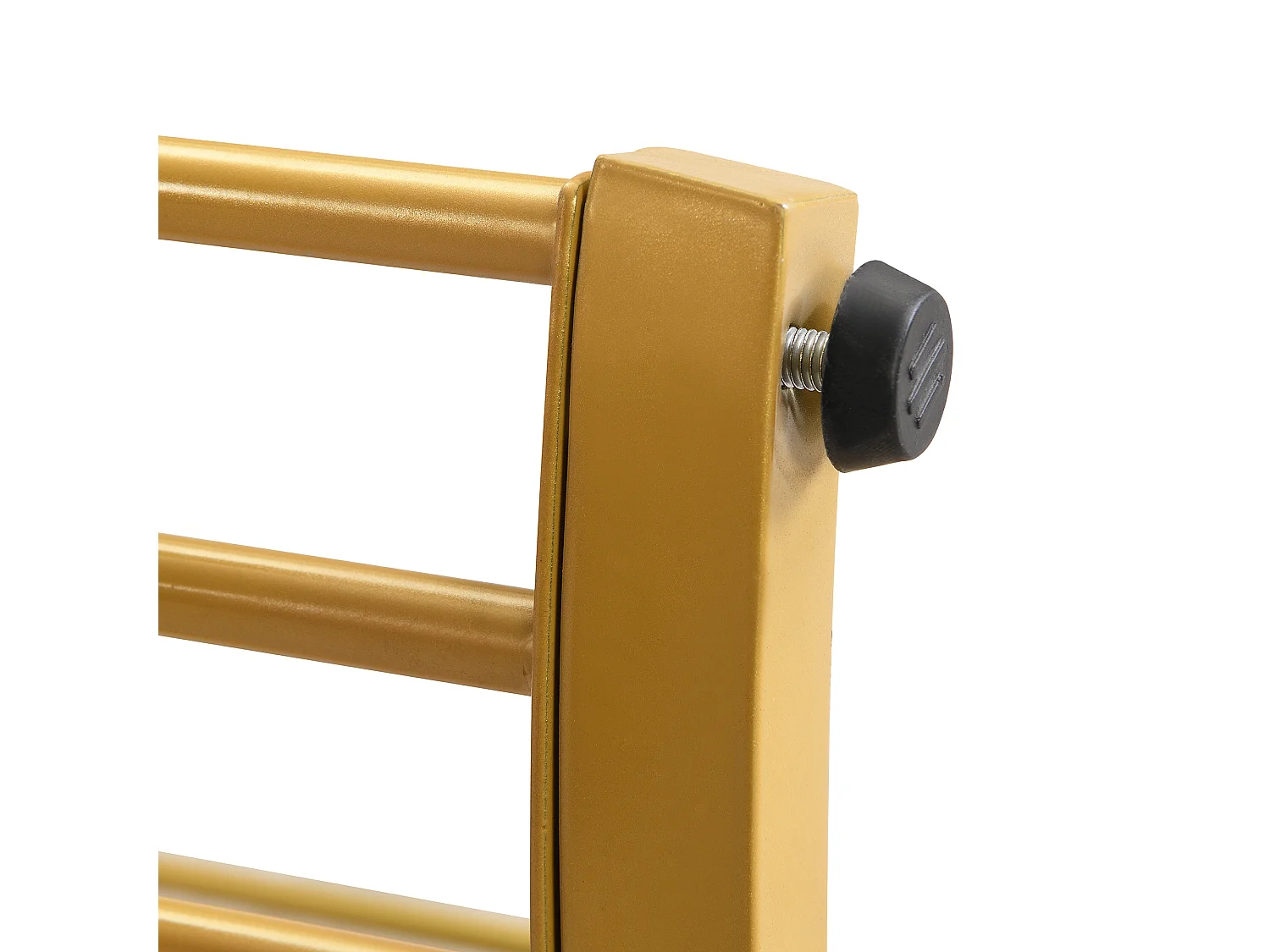 Table basse gigogne avec 2 tiroirs - Plateau rond effet marbre - Blanc et doré