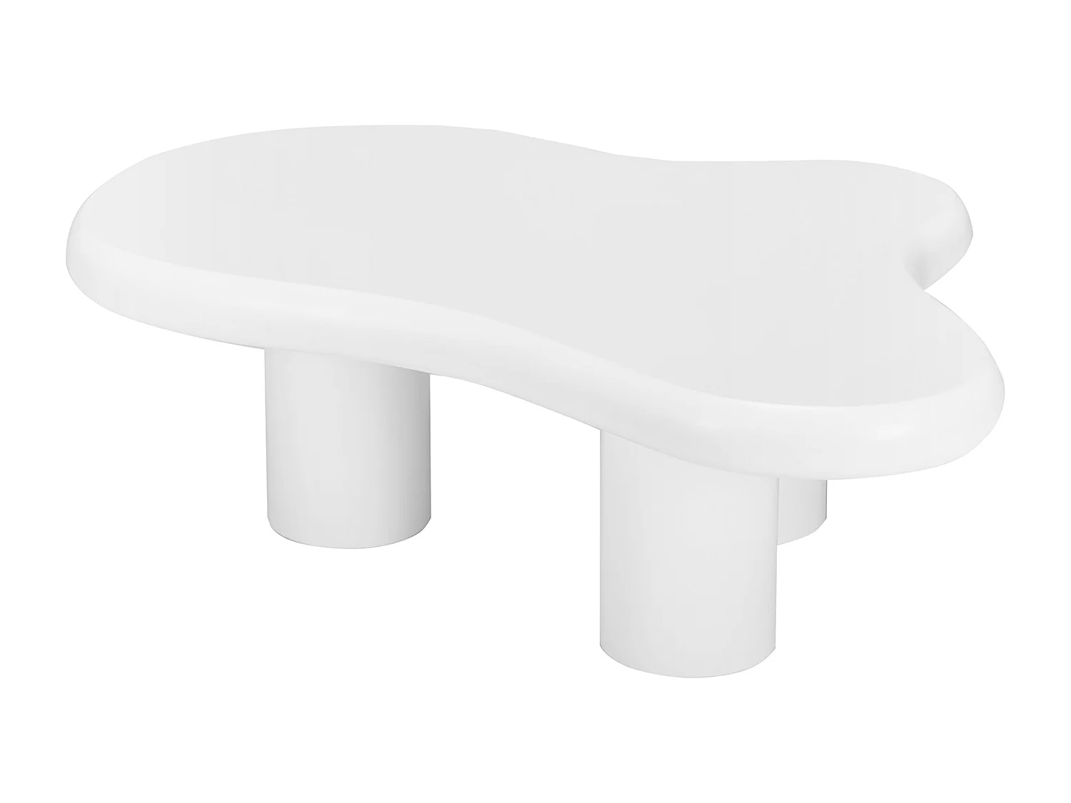Mesa de centro irregular en forma de nube blanca - Madera MDF 97X67X32cm
