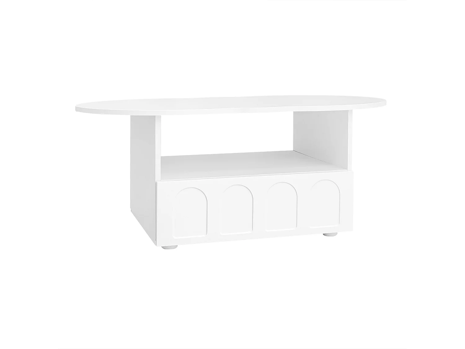 Wolkvormige salontafel met lade - PB hout - Wit