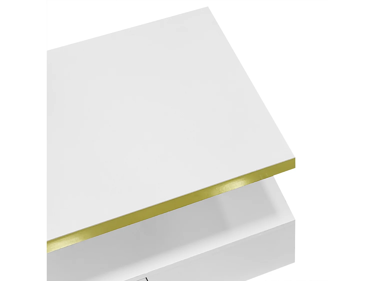 Table basse avec tiroir et LED - Finition laquée brillante - Blanc