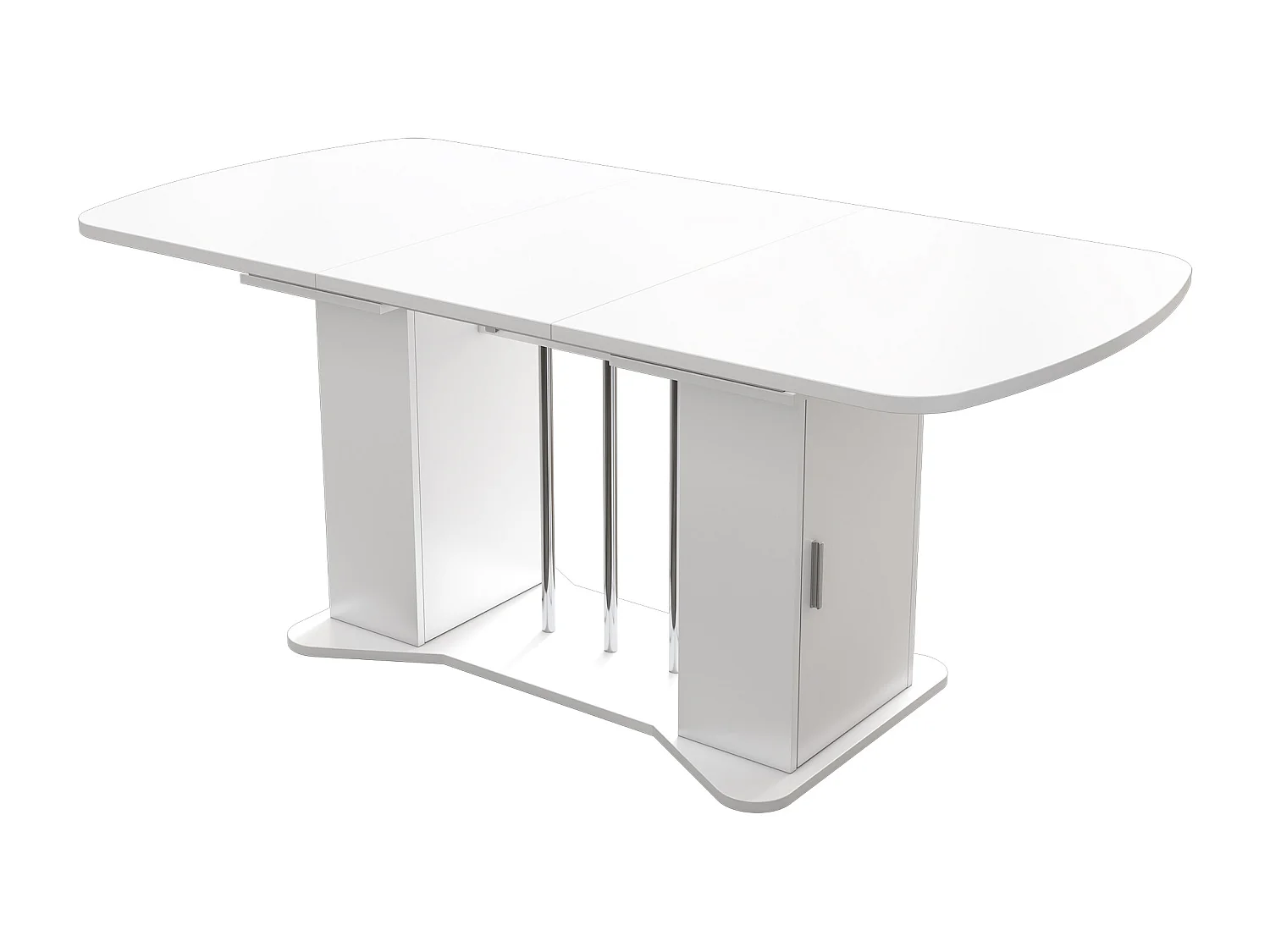 Table à manger extensible 120/160 x 80 cm pour 4 à 6 personnes avec rangement - Blanc