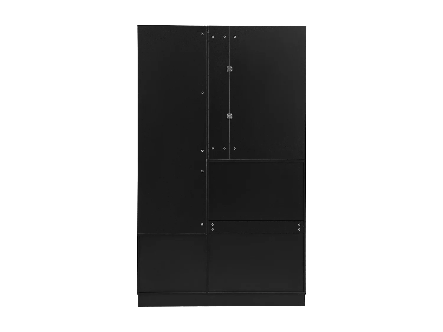 Mueble de recibidor con espejo, zapatero y banco - 110x33x185,5 cm - Negro