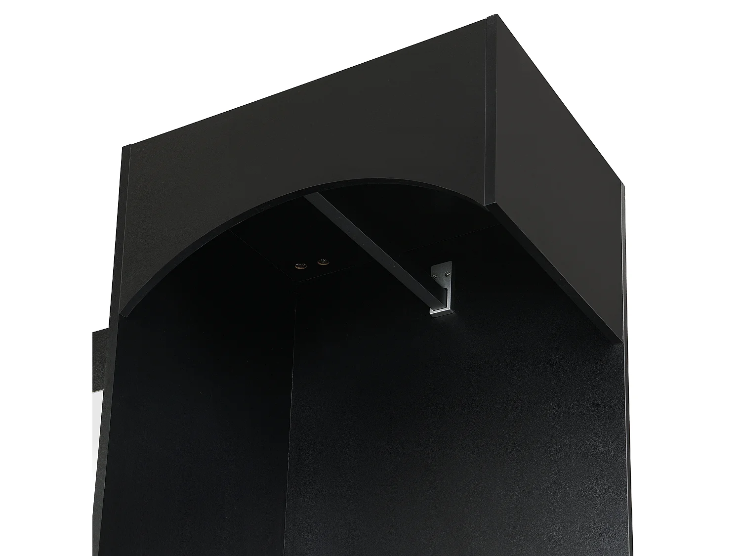 Mueble de recibidor con espejo, zapatero y banco - 110x33x185,5 cm - Negro