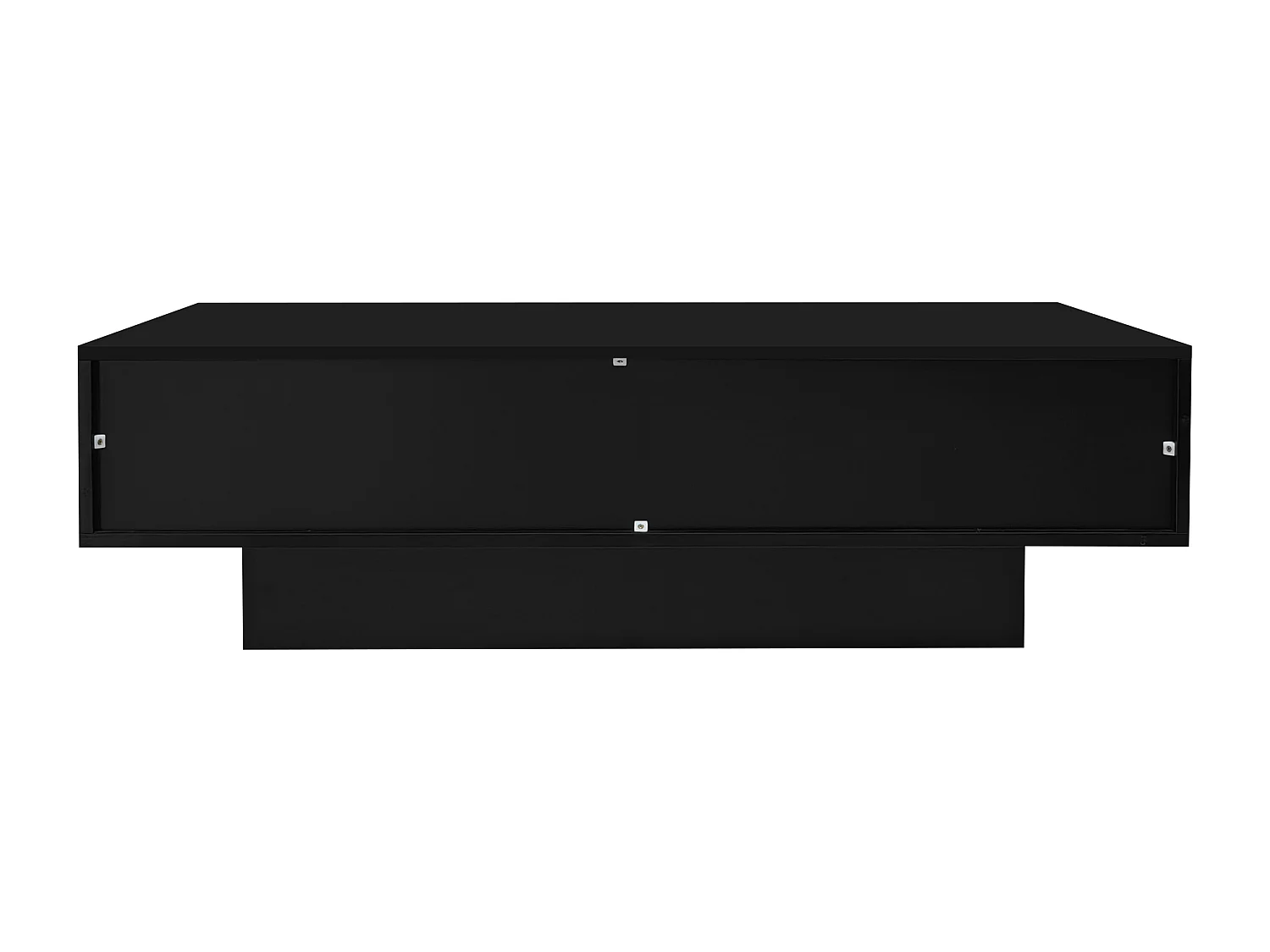 Table basse moderne laquée brillante avec LED et 2 tiroirs - Noir