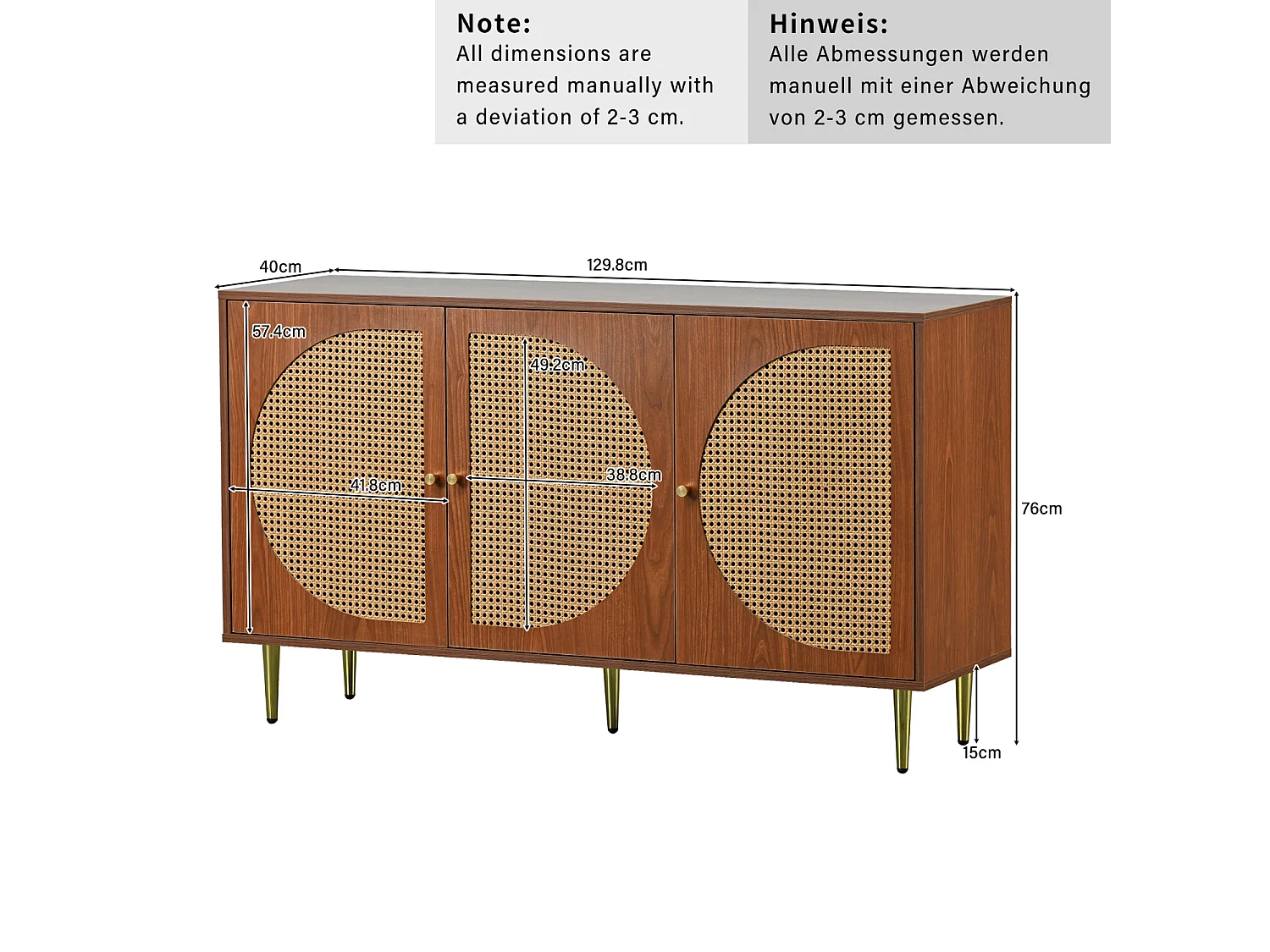 Ensemble buffet en rotin + meuble à chaussures - Bois en PB - Marron