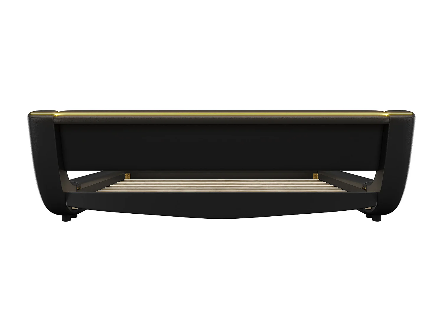 Letto per adulti 160x200 cm in similpelle PU con LED - Nero