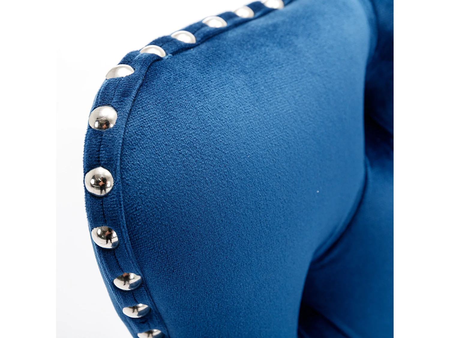 Lot de 2 tabourets de bar pivotants en velours - Hauteur réglable de 63,5 à 84 cm - Bleu et argent