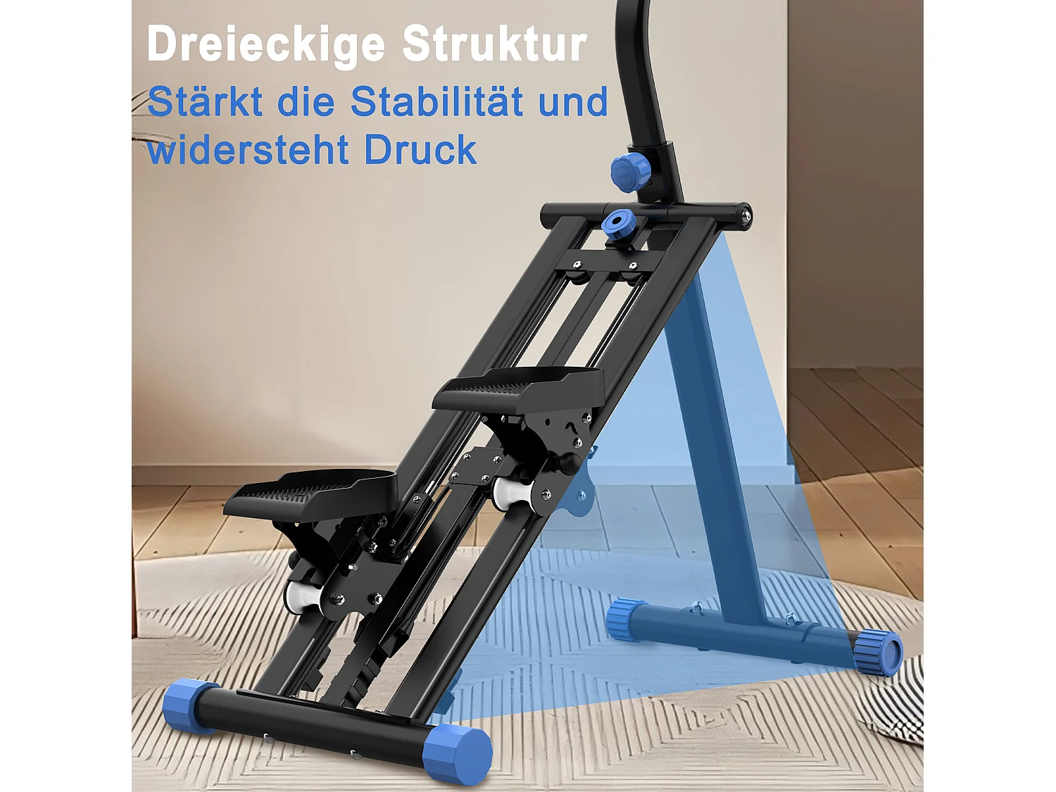 Simulador de escadas com 3 níveis de resistência ajustável - Preto