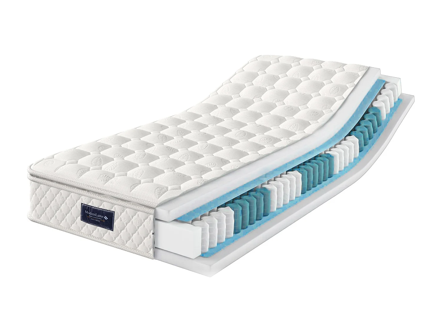 Letto singolo contenitore 90x200 cm con porta USB e LED - Tessuto in lino grigio (materasso incluso)