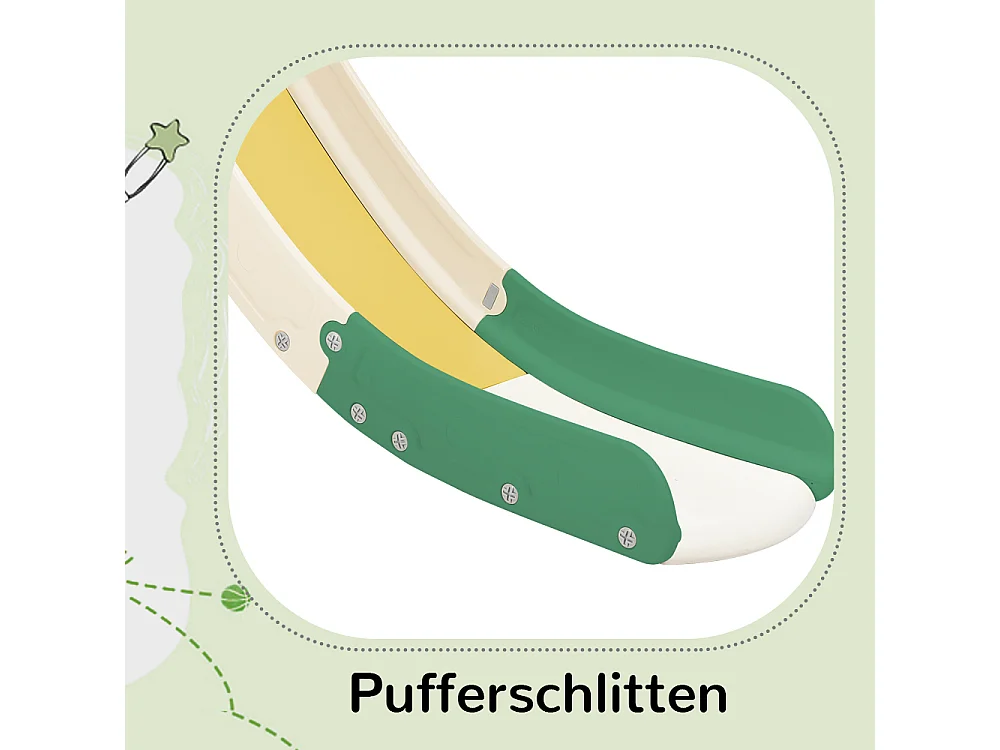 Kinderglijbaan met basketbalring en ladder - Groen