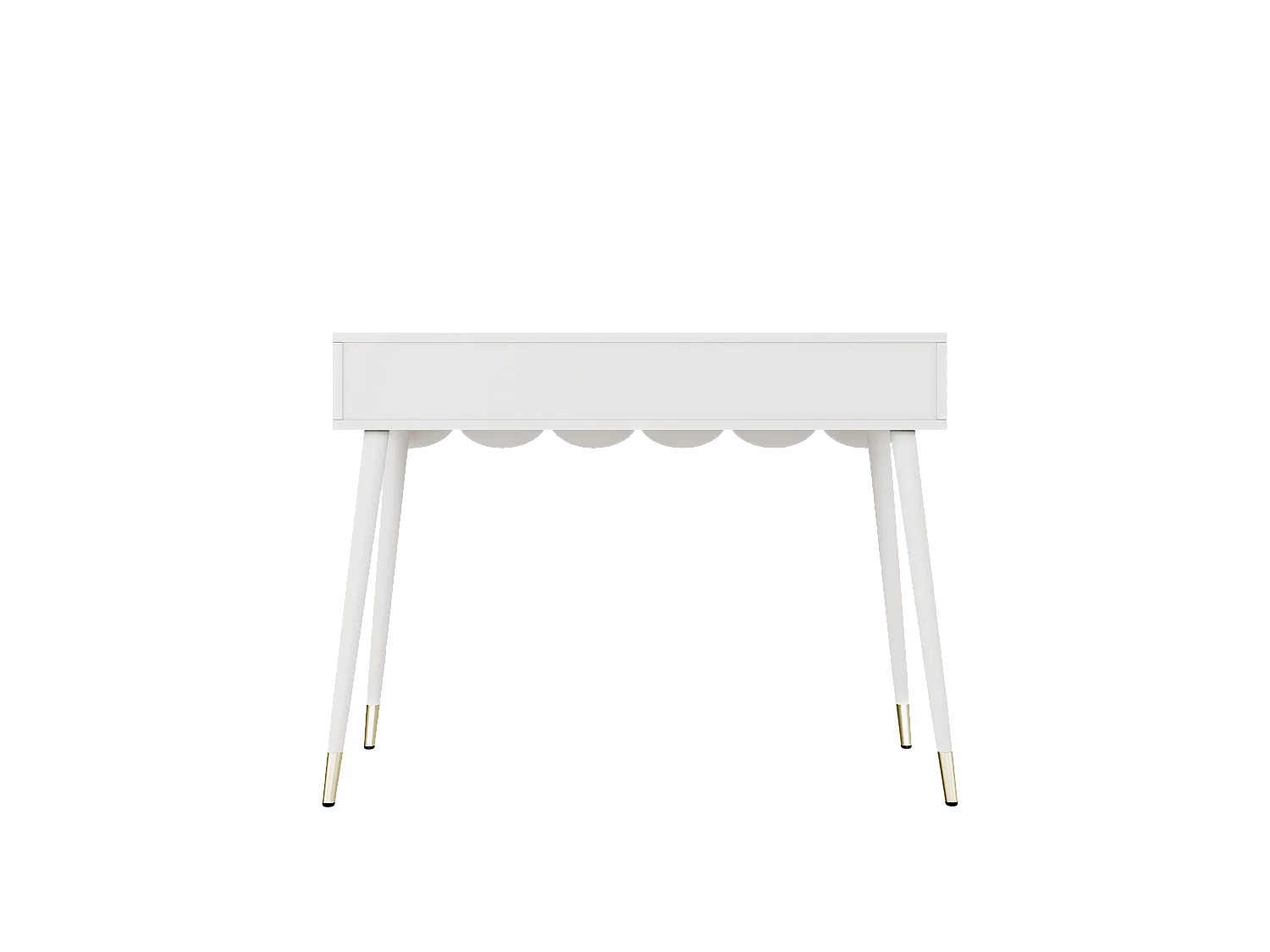 Consoletafel met 2 wolkvormige lades - Metalen poten - Wit en goud