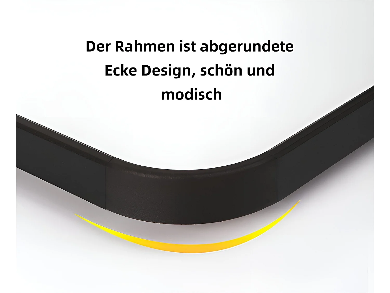 Vrijstaande spiegel 45 x 155 cm - Afgeronde randen - Zwart