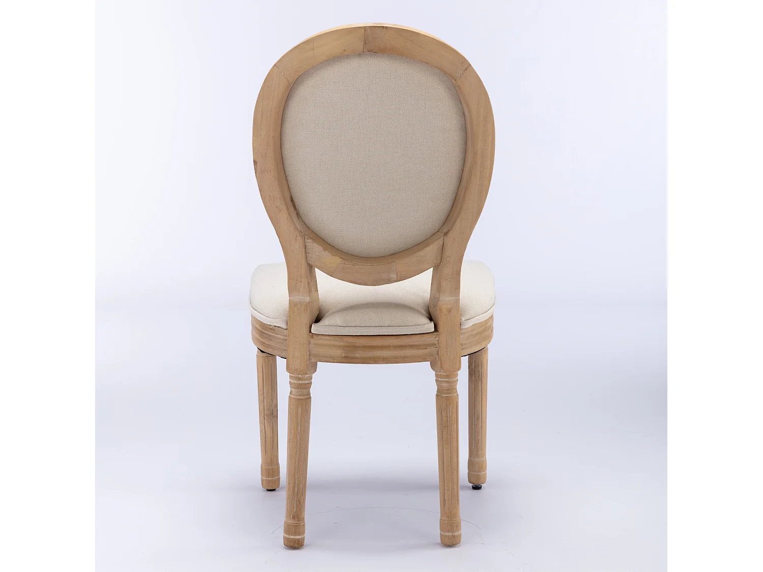 Set di 2 sedie con schienale in lino - Struttura in legno - Beige e naturale chiaro