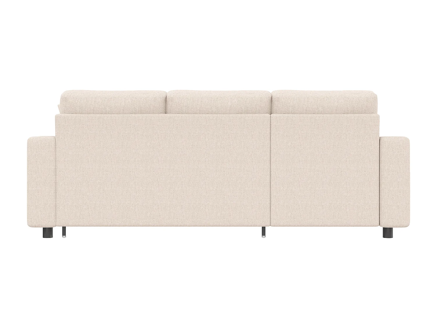 Canapé convertible 3 places en L avec fonction couchage - Méridienne avec rangement - Lin beige