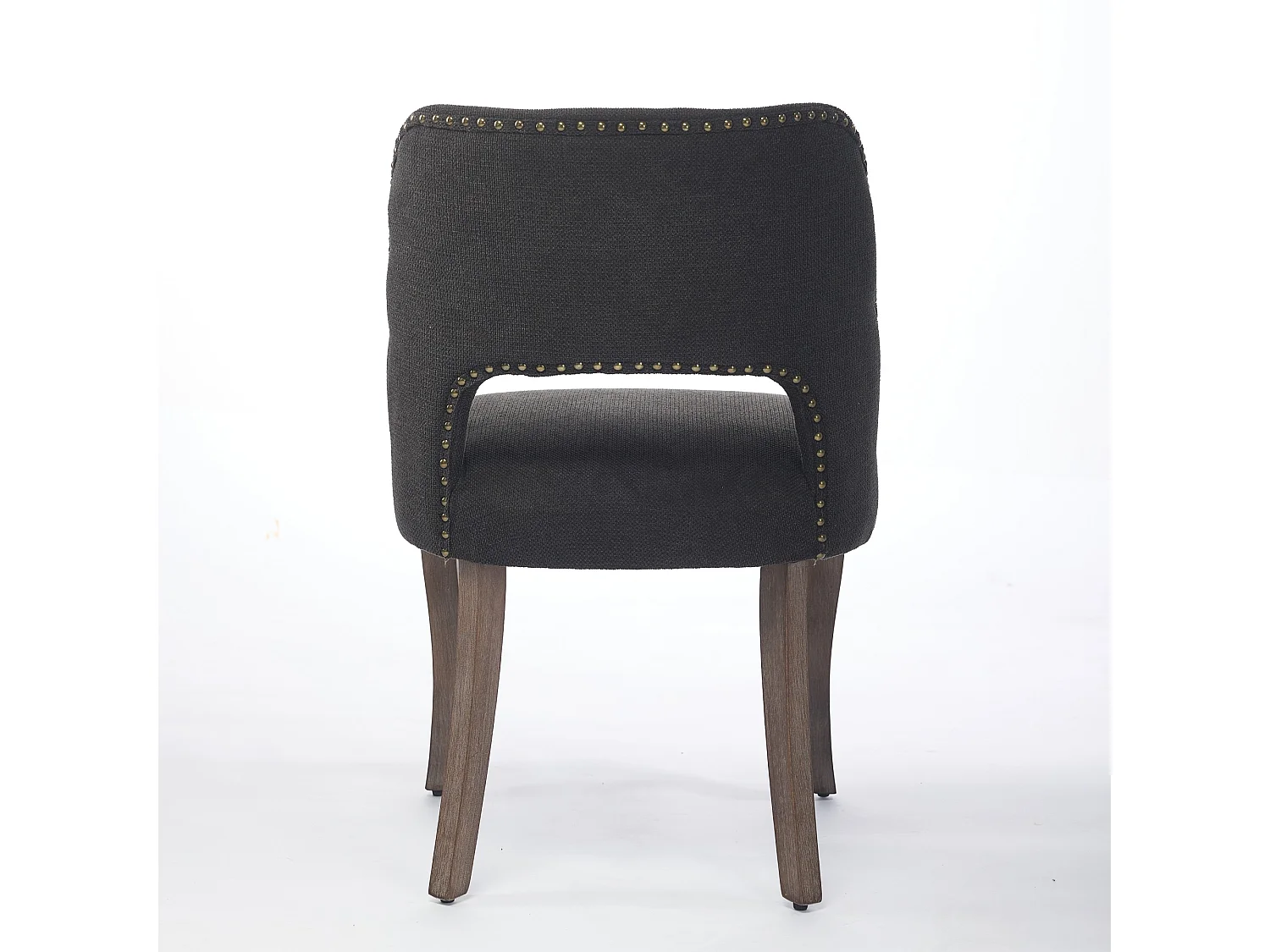 Set van 2 stoffen en houten stoelen - Hol ontwerp - Zwart