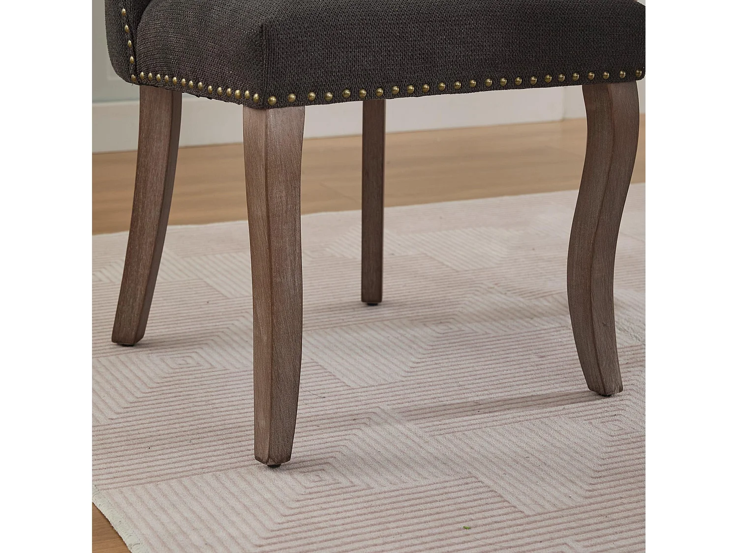 Set van 2 stoffen en houten stoelen - Hol ontwerp - Zwart