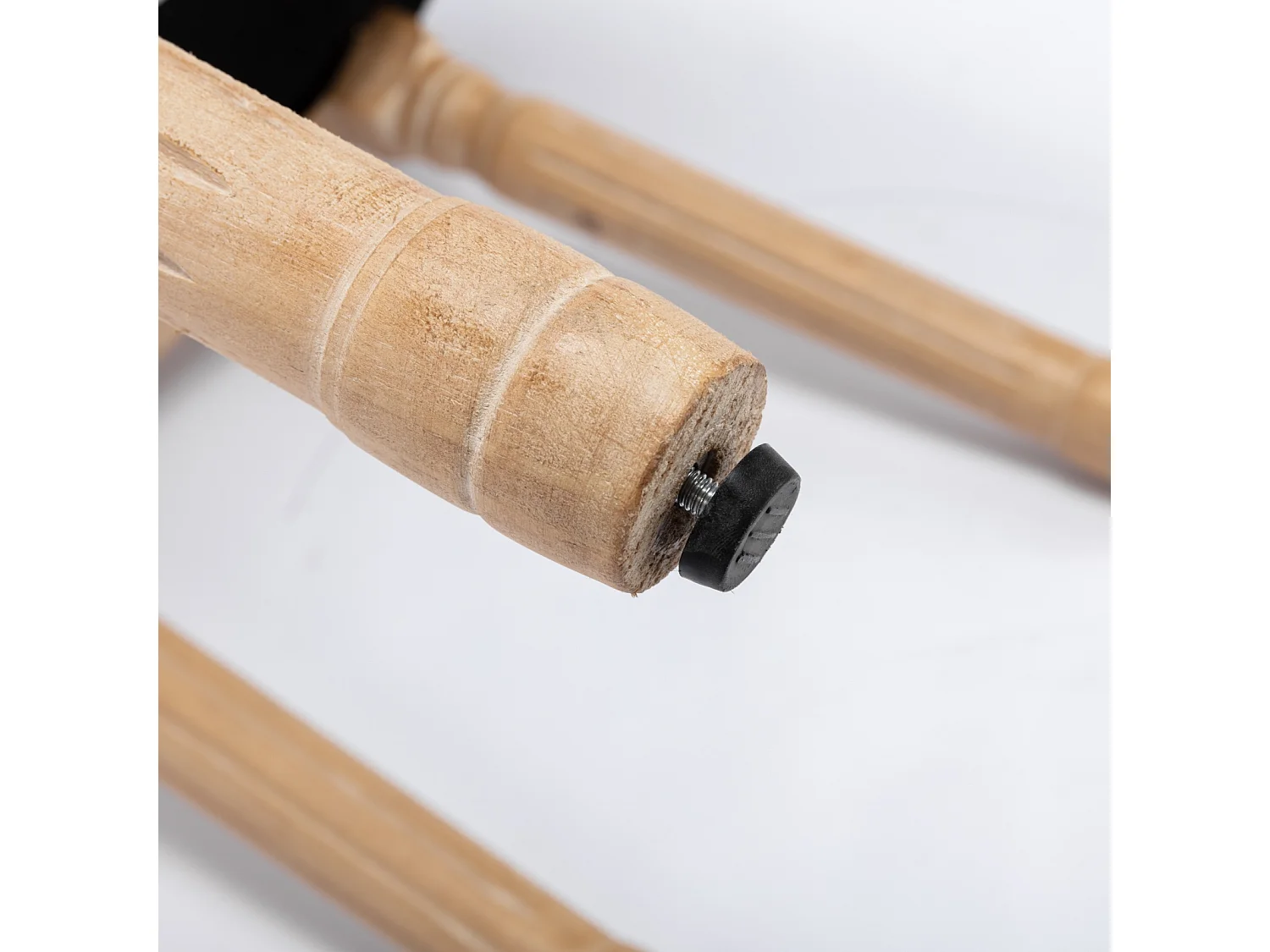 Set di 2 sedie con schienale in lino - Struttura in legno - Grigio e naturale chiaro