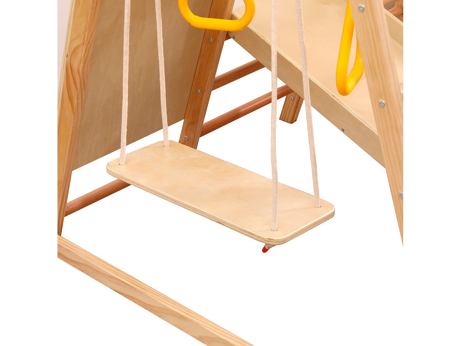 7-in-1 klimdriehoek met schommel en glijbaan - Natuurlijk licht