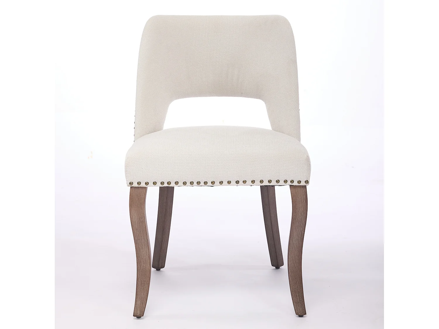 Set van 2 stoffen en houten stoelen - Hol ontwerp - Beige