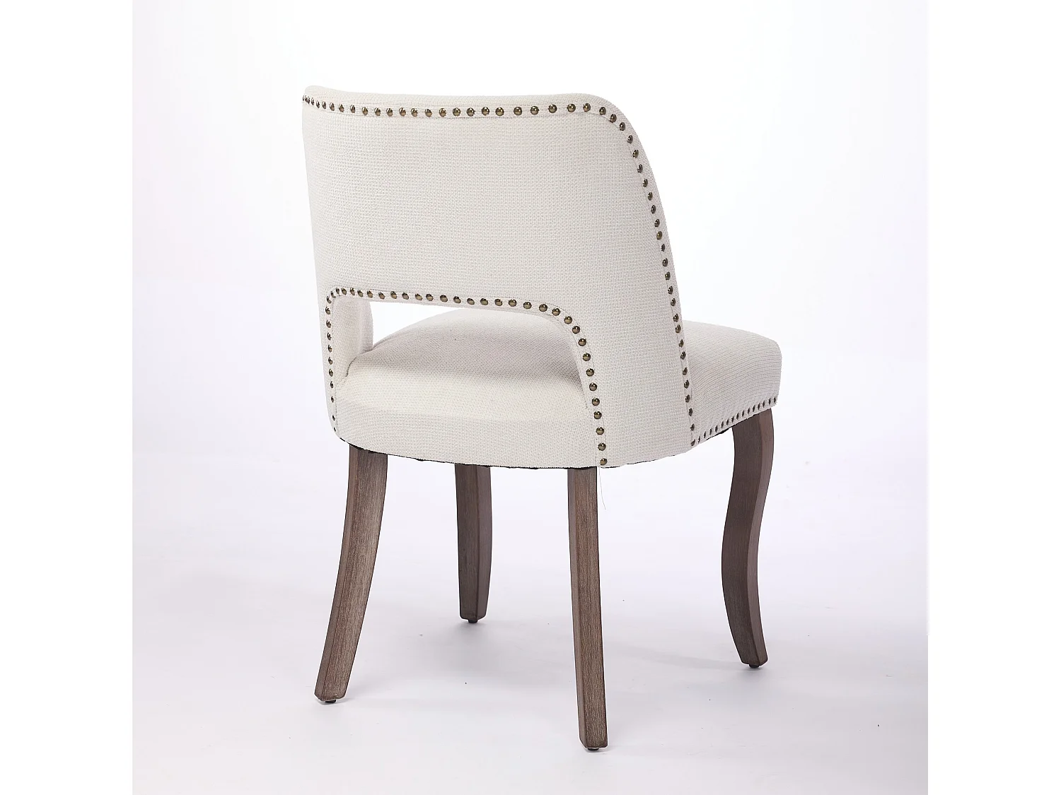 Set van 2 stoffen en houten stoelen - Hol ontwerp - Beige