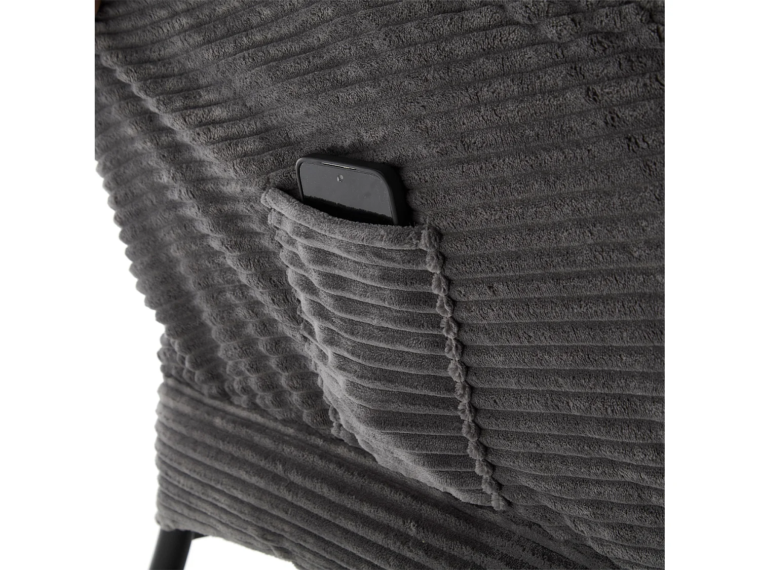 Fauteuil avec repose-pied - Structure en acier - Tissu gris