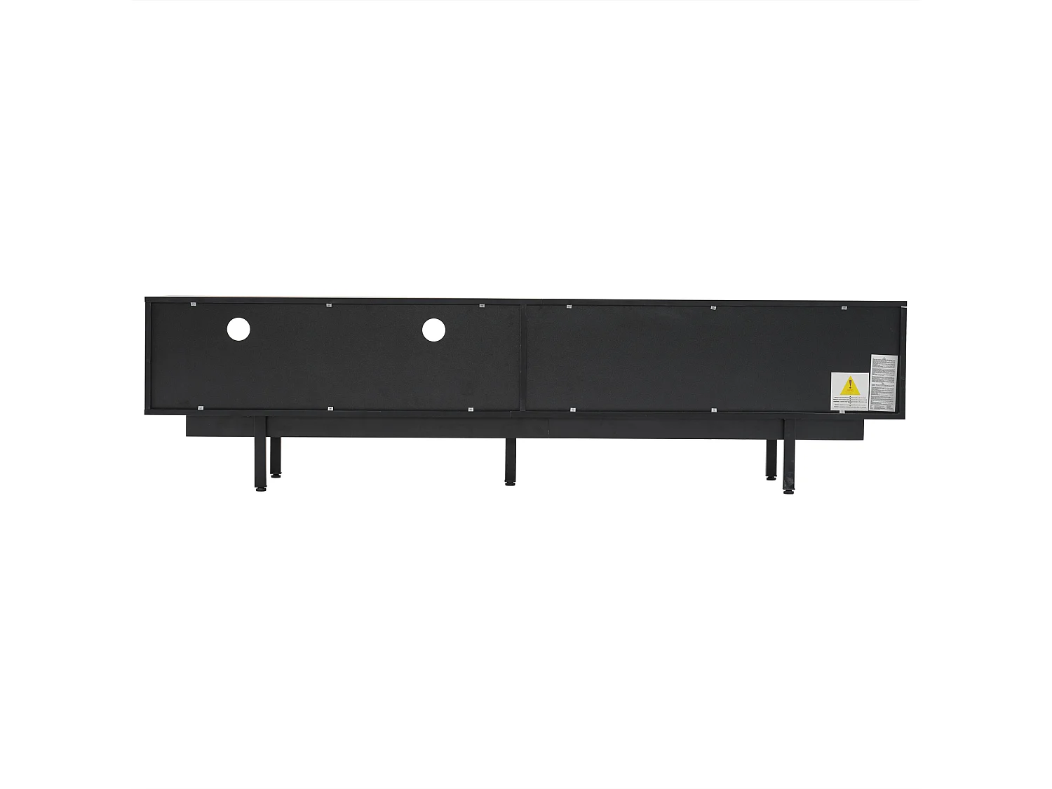 Móvel de TV geométrico preto - 2 portas e 2 gavetas
