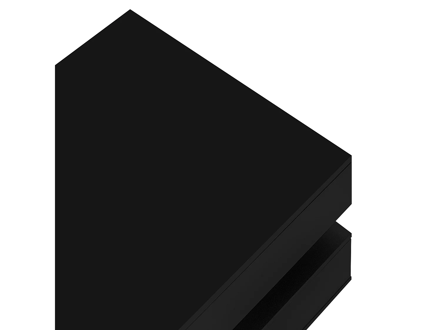 Salontafel met opklapbaar blad, ledverlichting en 2 lades - PB hout - Zwart