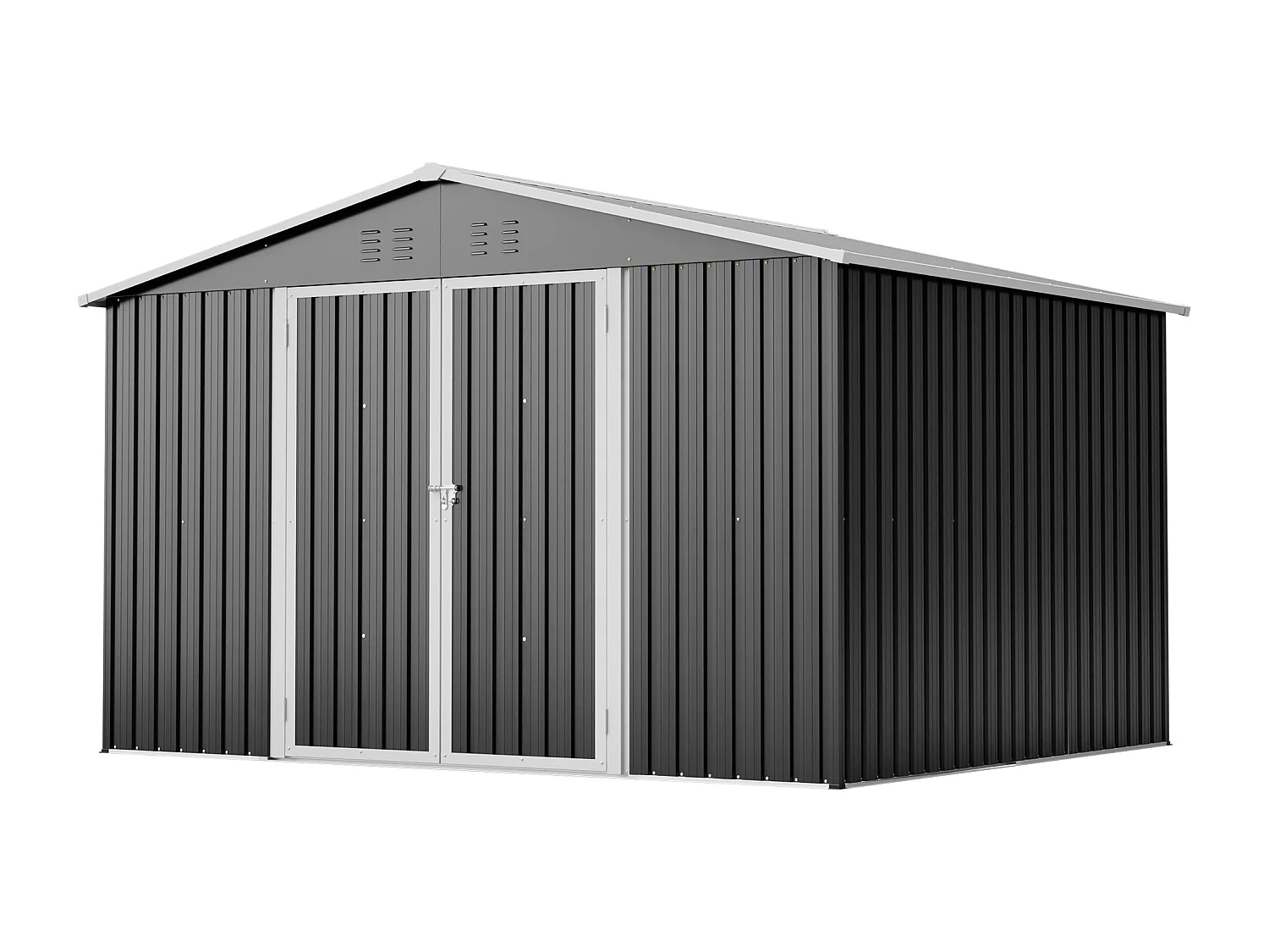 Grand abri de jardin métallique 300 x 252 x 191 cm - Noir