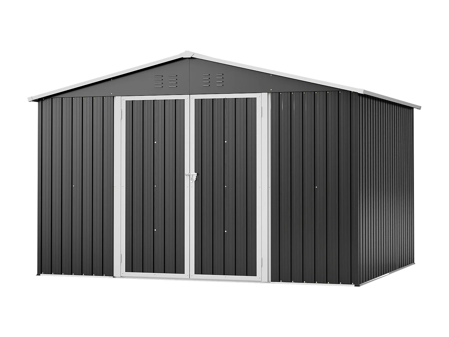 Grand abri de jardin métallique 300 x 252 x 191 cm - Noir