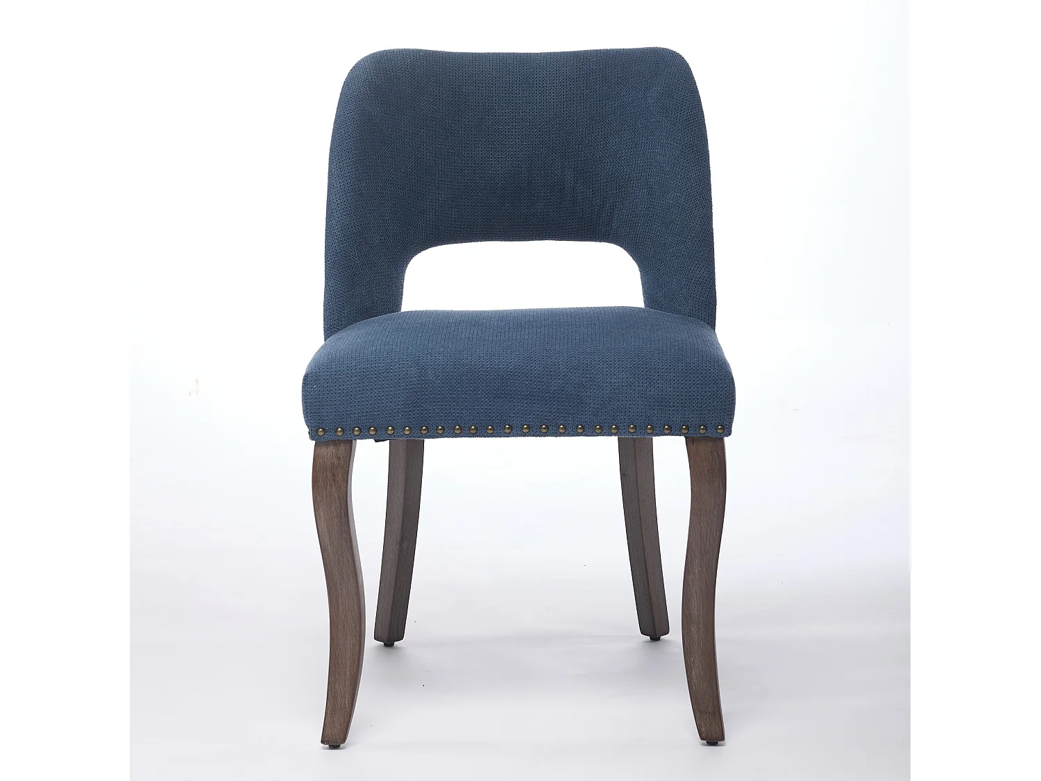 Set van 2 stoffen en houten stoelen - Hol ontwerp - Blauw