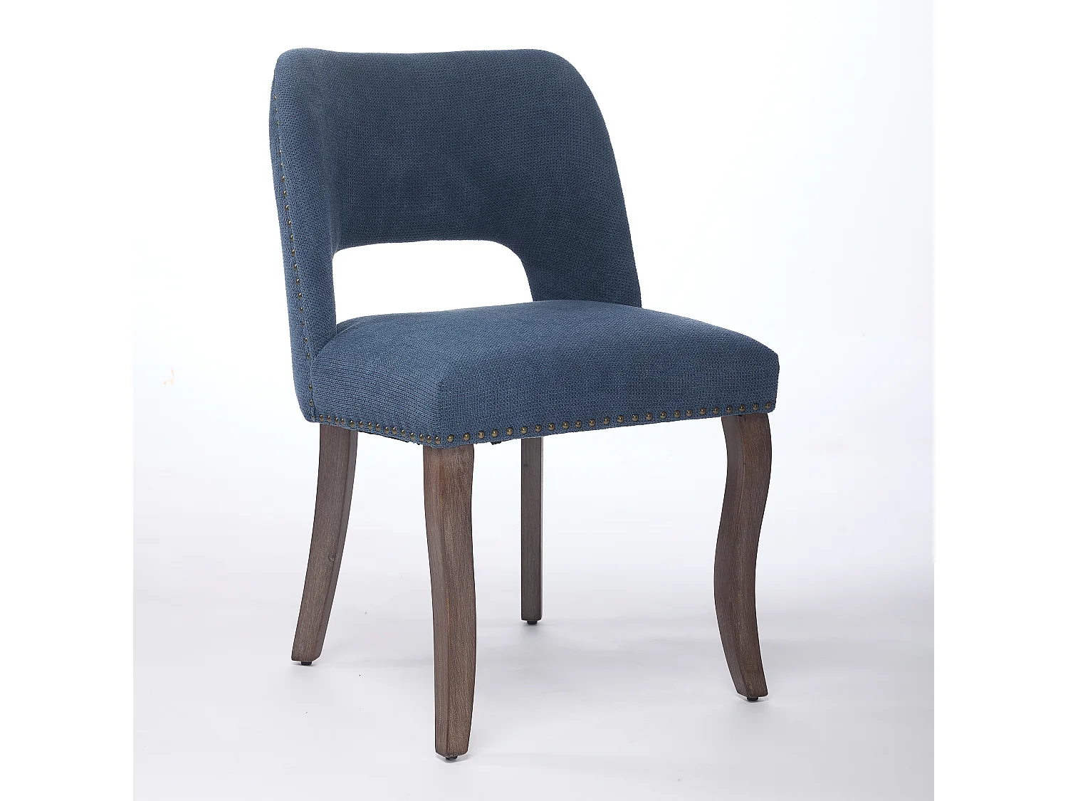 Set van 2 stoffen en houten stoelen - Hol ontwerp - Blauw