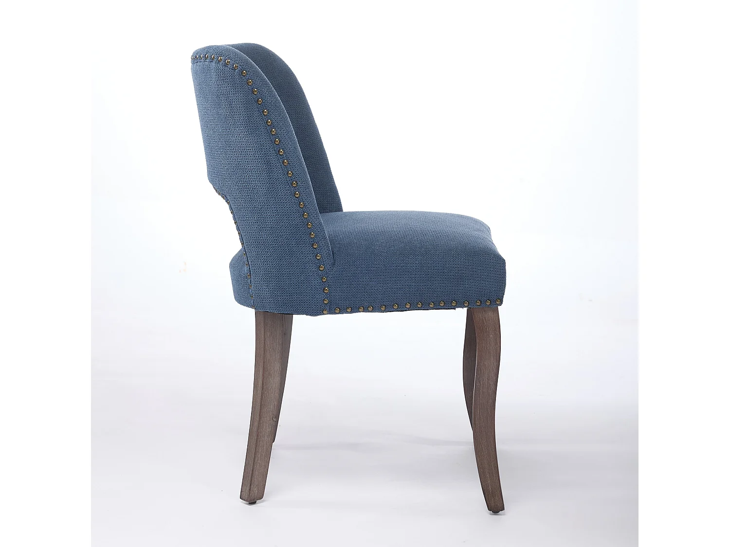 Set van 2 stoffen en houten stoelen - Hol ontwerp - Blauw