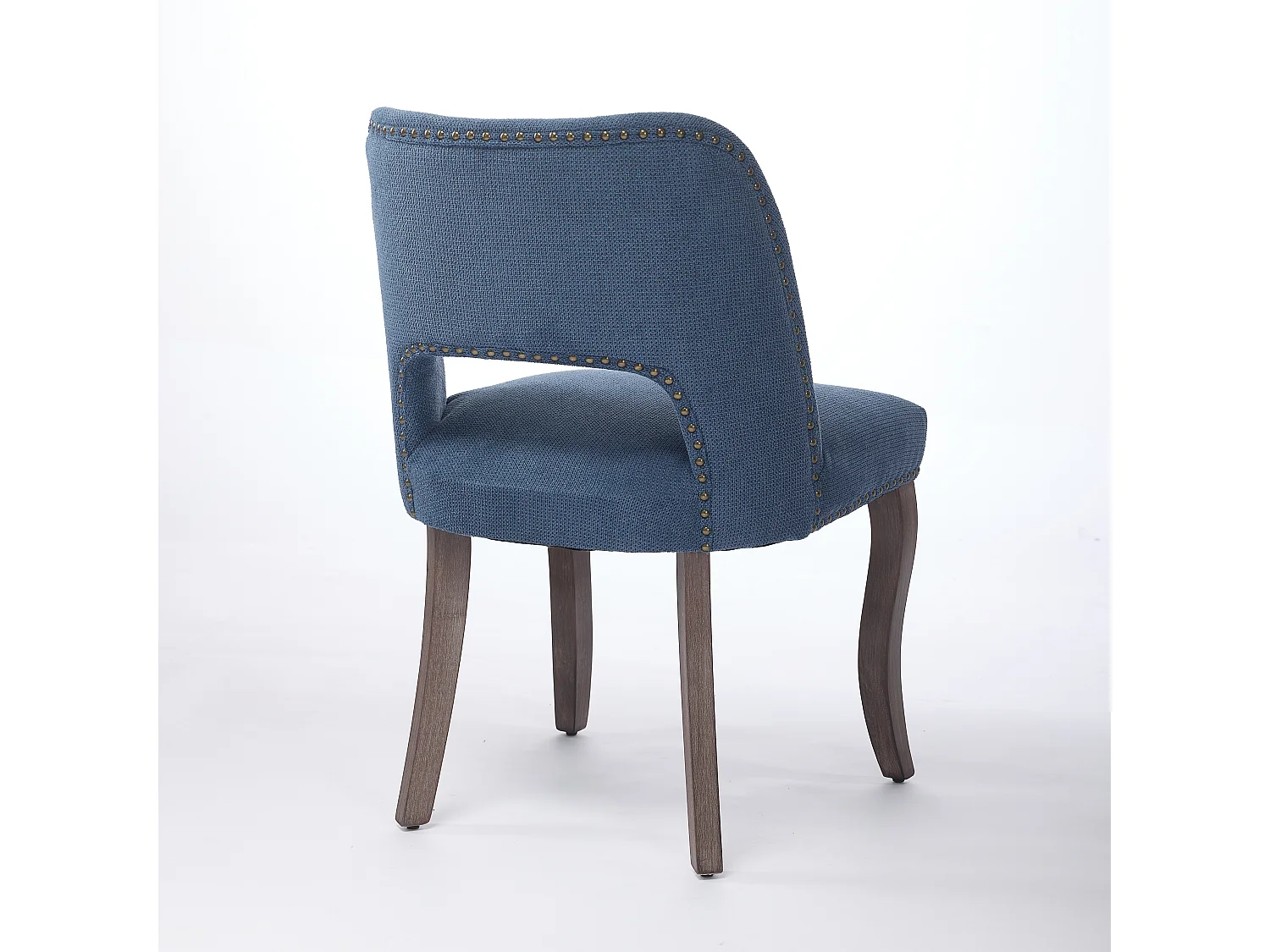 Set van 2 stoffen en houten stoelen - Hol ontwerp - Blauw