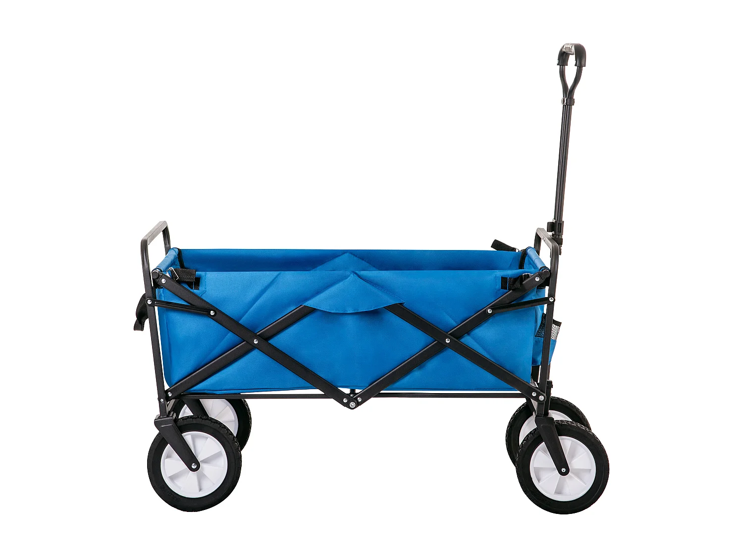 96L All-Terrain Opvouwbare Trolley - 360° Rubberen Wielen en Telescopische Handgreep - Blauw