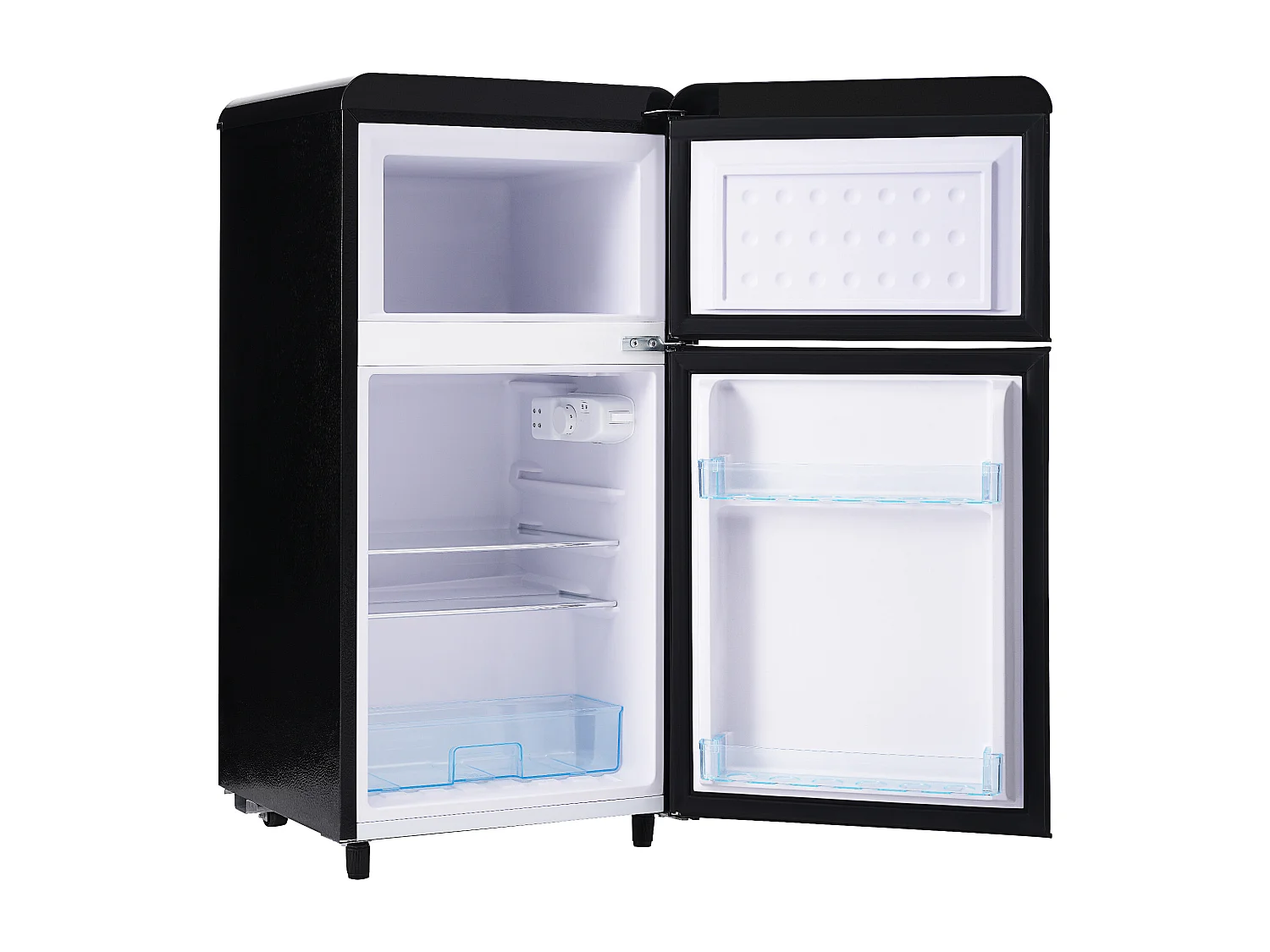 Réfrigérateur style rétro de 72 L avec LED - congélateur de 21 L -Noir