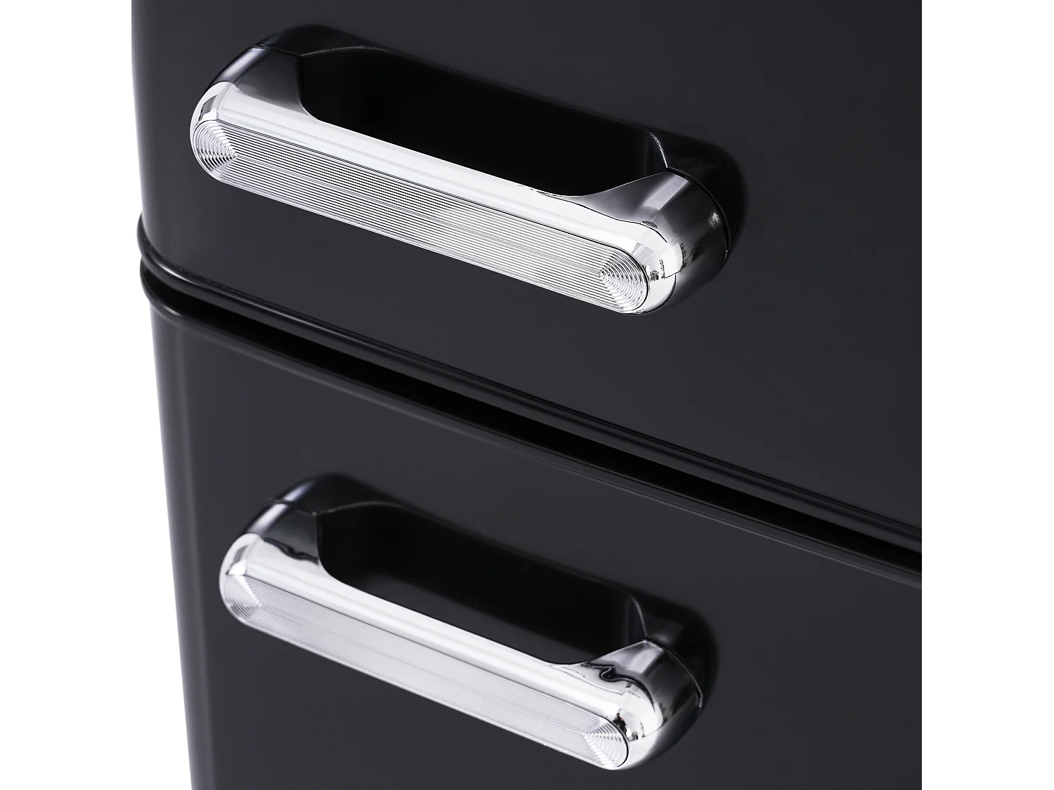 Réfrigérateur style rétro de 72 L avec LED - congélateur de 21 L -Noir