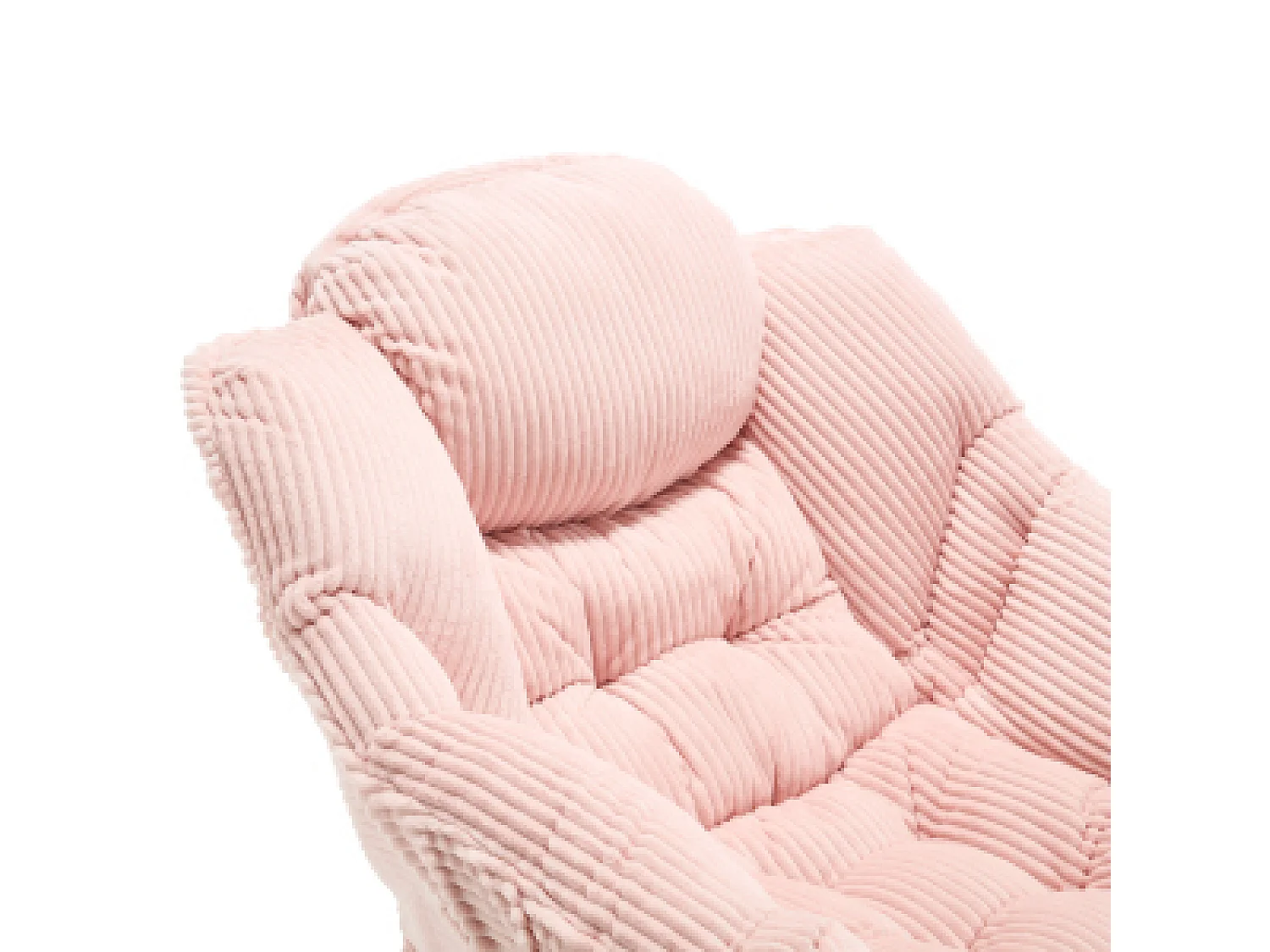 Fauteuil avec repose-pied - Structure en acier - Tissu rose