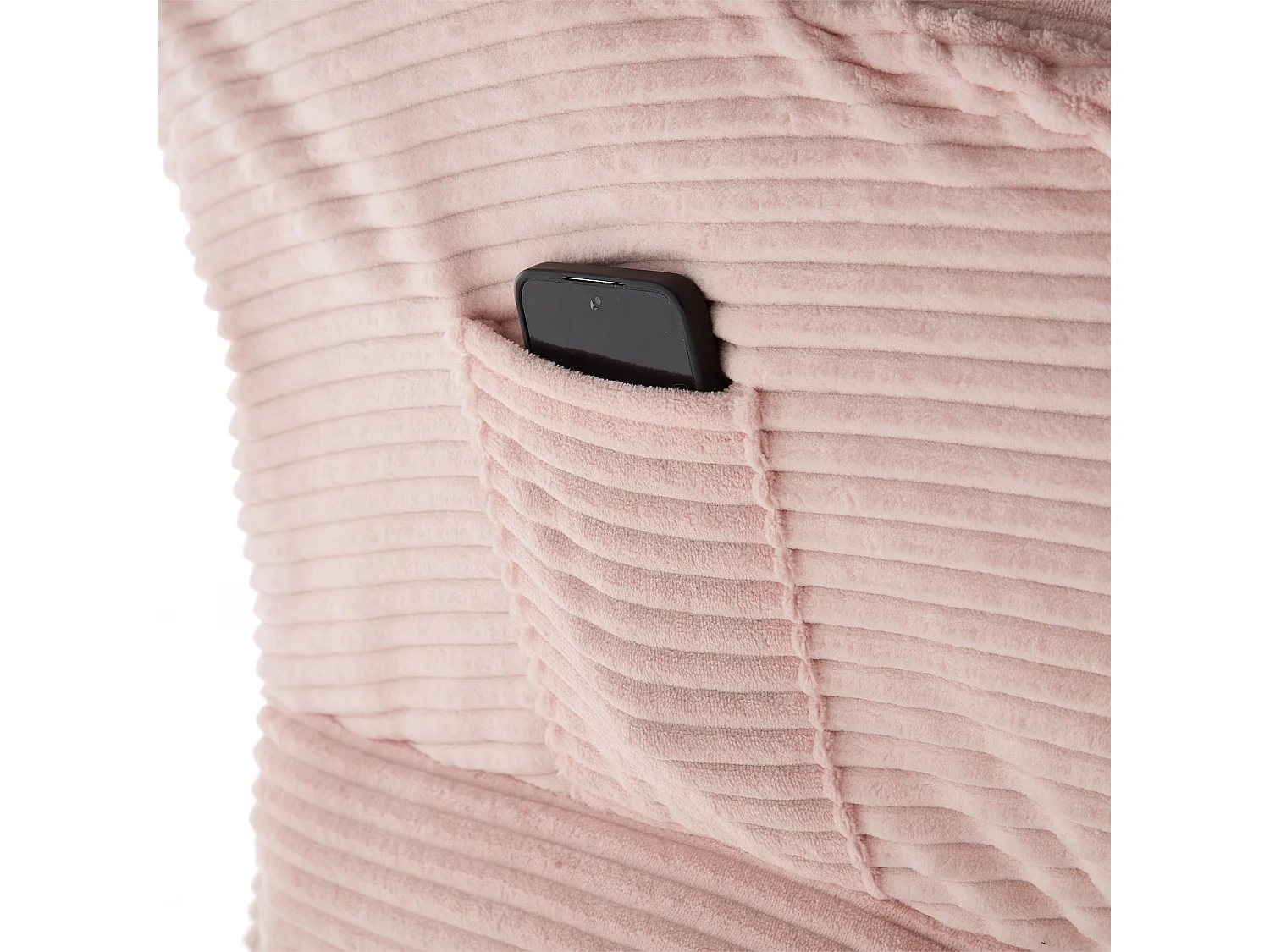 Fauteuil avec repose-pied - Structure en acier - Tissu rose