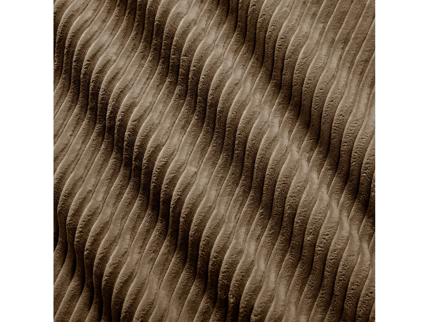 Divano in velluto a coste a 2 posti - Braccioli curvi - marrone