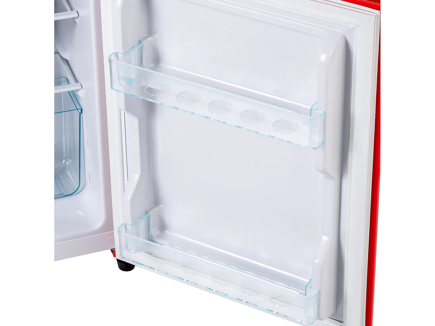 Réfrigérateur de 60 L avec 2 portes et LED - Consommation 102 kWh/an - Rouge