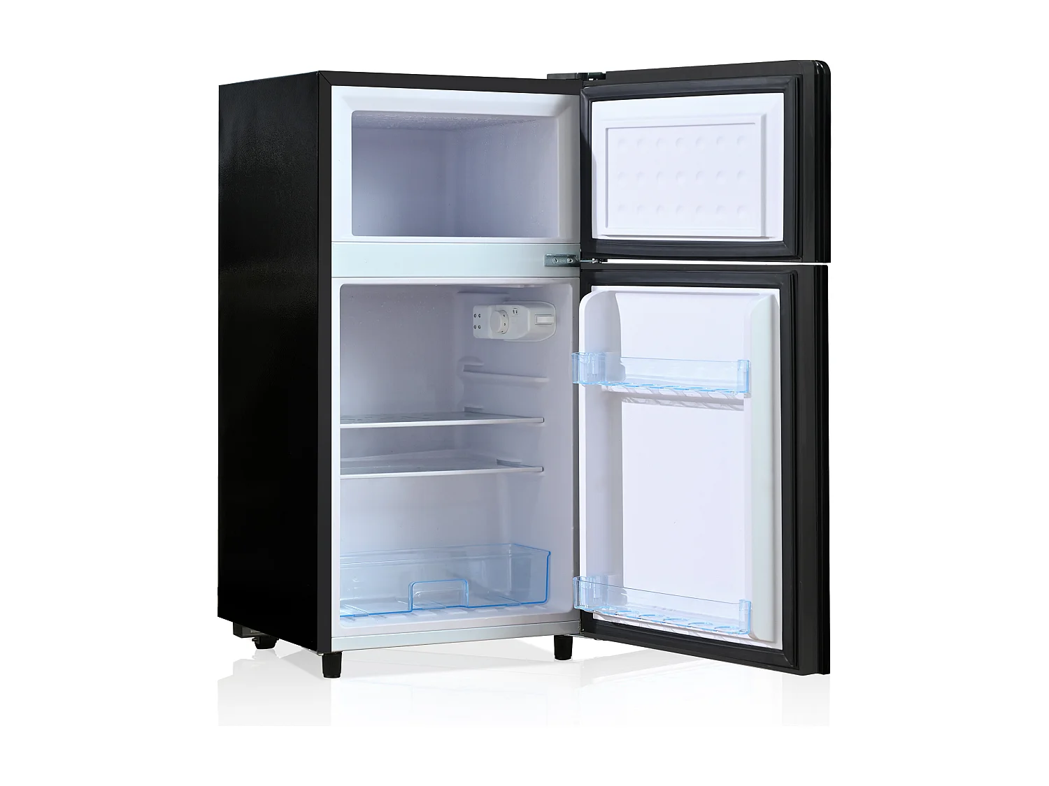 Mini-réfrigérateur 72 L avec porte en verre noir - Thermostat réglable sur 7 niveaux et LED