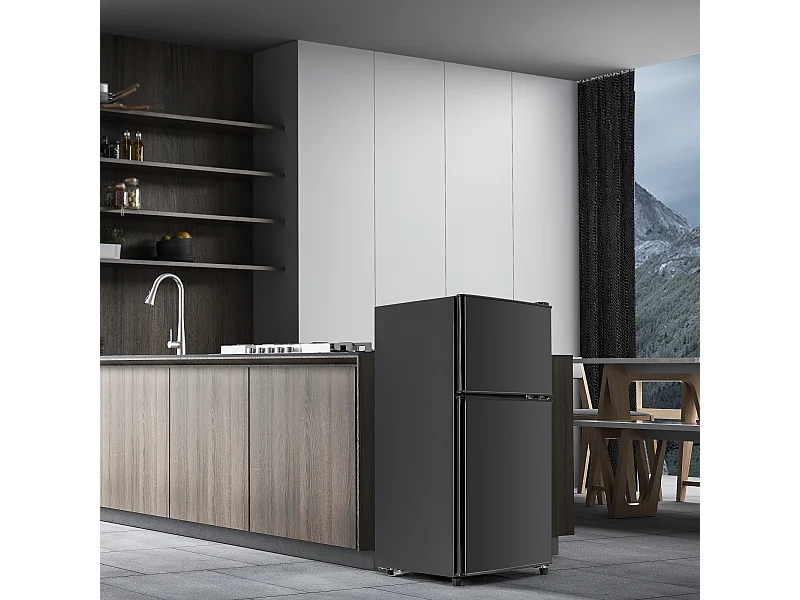 Réfrigérateur de 60 L avec congélateur 22 L et 2 portes ,LED - Noir