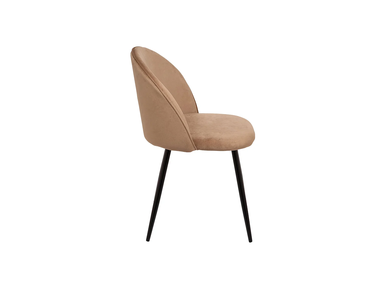 Ensemble de 2 chaises Dabruzzes, Fauteuil recouvert de velours, Chaise de salle à manger rembourrée, Siège de réunion, 51x54h82 cm, Sable