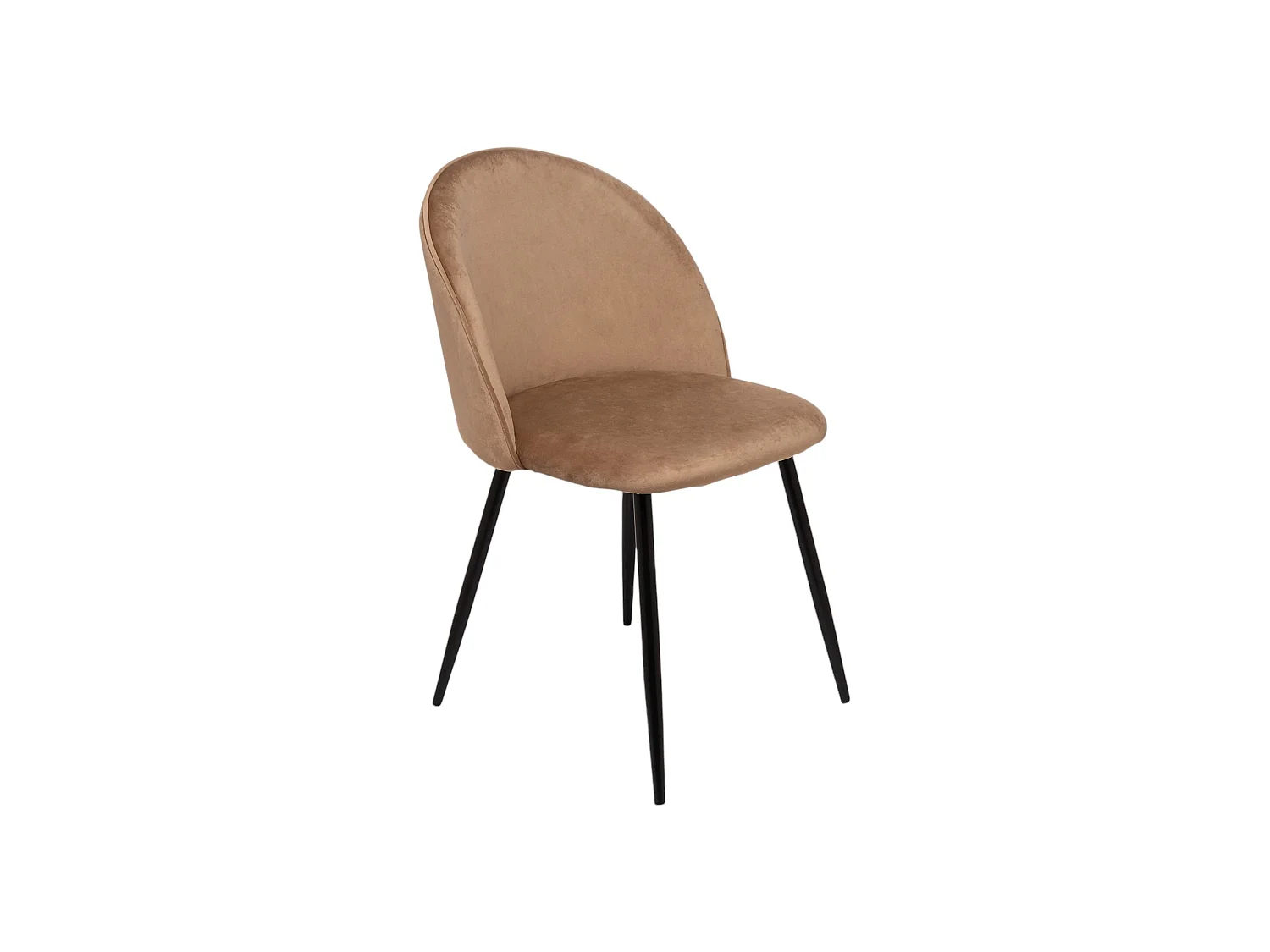 Ensemble de 2 chaises Dabruzzes, Fauteuil recouvert de velours, Chaise de salle à manger rembourrée, Siège de réunion, 51x54h82 cm, Sable