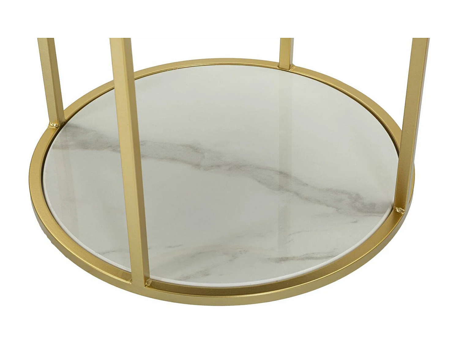 Chevet Gerhard, Commode basse, Table de nuit, Étagère de chevet, 42x42 h48 cm, Crème et Blanc
